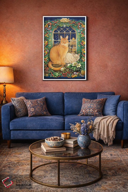 تابلو دکوراتیو Pasha And Pushkin,گربه های جون، پاشا و پوشکین اثر آیوری کتس - D2W