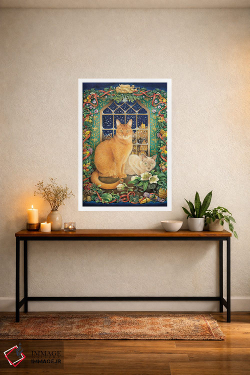 تابلو دکوراتیو Pasha And Pushkin,گربه های جون، پاشا و پوشکین اثر آیوری کتس - D3W