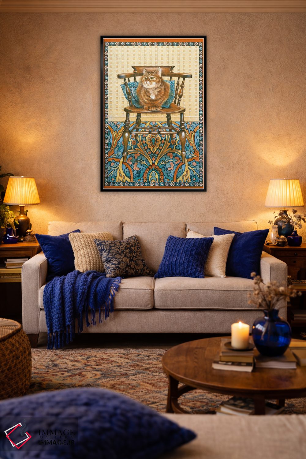 تابلو دکوراتیو بلاسوم روی صندلی پدربزرگ اثر آیوری کتس - D5B