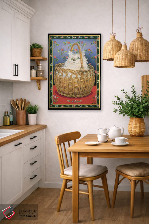 تابلو دکوراتیو بنجی در یک سبد اثر آیوری کتس - D6B