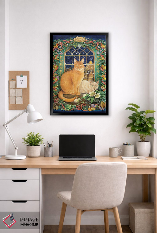 تابلو دکوراتیو Pasha And Pushkin,گربه های جون، پاشا و پوشکین اثر آیوری کتس - D5B