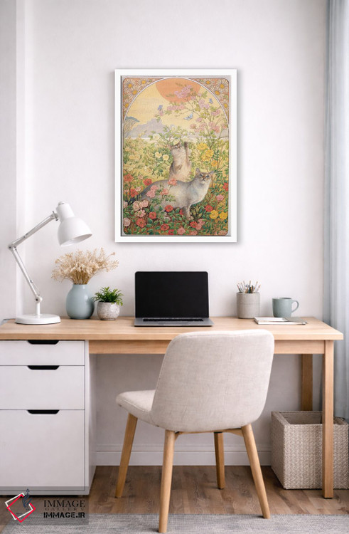 تابلو دکوراتیو آمیولت و را-را در میان گل رز اثر آیوری کتس - D5W