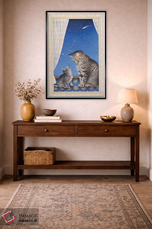 تابلو دکوراتیو مینتاکا با مادرش لوسی اثر آیوری کتس - D4B