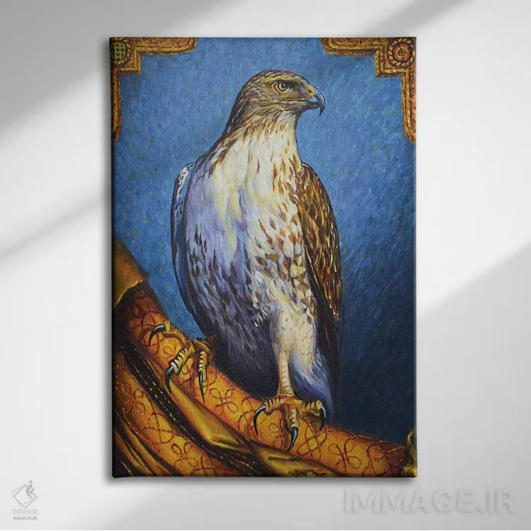 تابلو دکوراتیو شاهین اثر ایرینا کاستسووا - نمای روبهرو روی دیوار