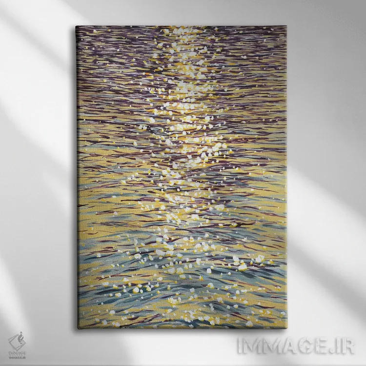 تابلو دکوراتیو درخشش غروب روی آب VII اثر ایرینا کاستسووا - نمای روبهرو روی دیوار
