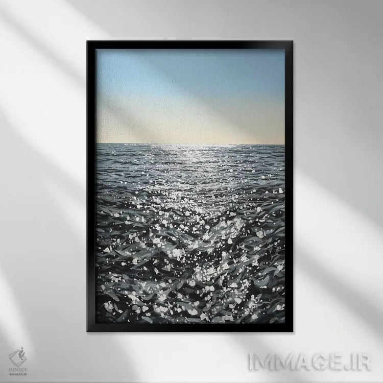 تابلو دکوراتیو نور آسمان اقیانوسی II اثر ایرینا کاستسووا - نمای قابدار مشکی