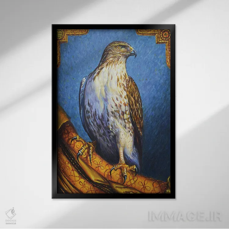 تابلو دکوراتیو شاهین اثر ایرینا کاستسووا - نمای قابدار مشکی