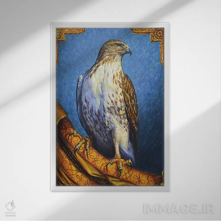 تابلو دکوراتیو شاهین اثر ایرینا کاستسووا - نمای قابدار سفید