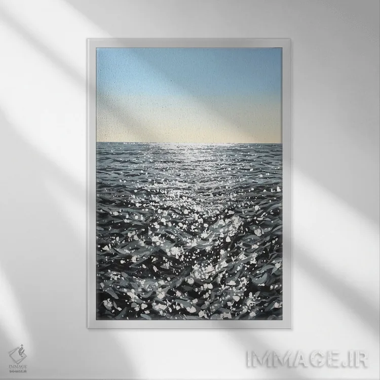 تابلو دکوراتیو نور آسمان اقیانوسی II اثر ایرینا کاستسووا - نمای قابدار سفید