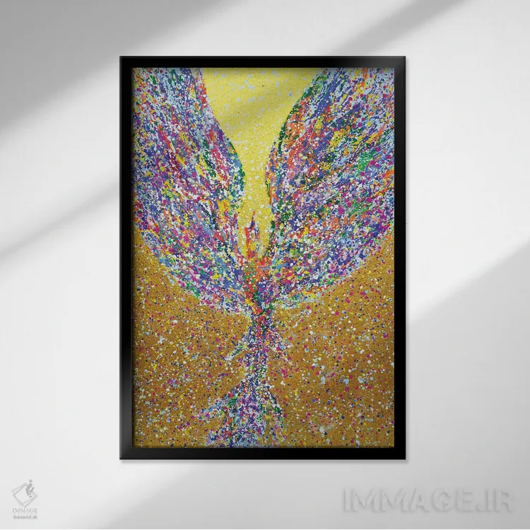 تابلو دکوراتیو ققنوس اثر ایرینا کاستسووا - نمای قابدار مشکی