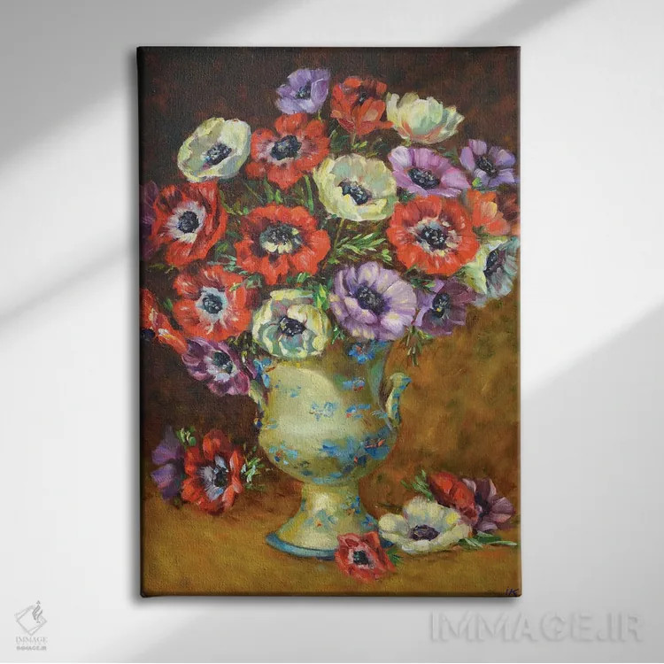 تابلو دکوراتیو دسته گل ۱۵ اثر ایرینا کاستسووا - نمای روبهرو روی دیوار