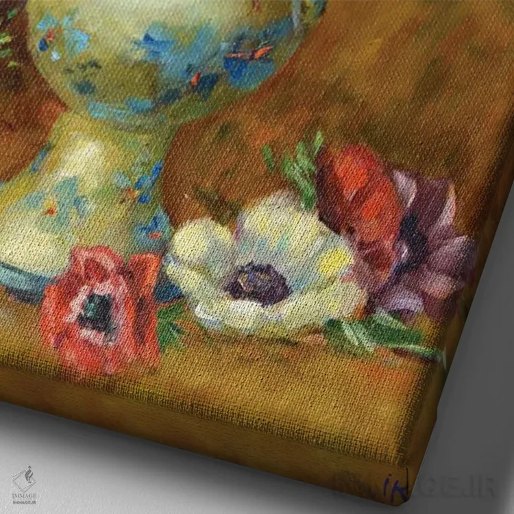 تابلو دکوراتیو دسته گل ۱۵ اثر ایرینا کاستسووا - نمای نزدیک بافت بوم