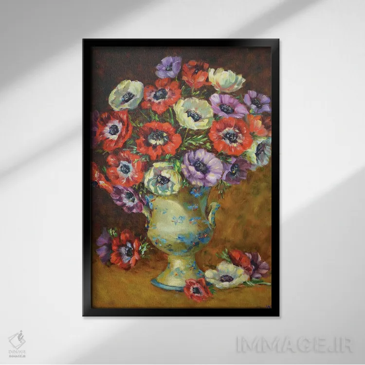 تابلو دکوراتیو دسته گل ۱۵ اثر ایرینا کاستسووا - نمای قابدار مشکی