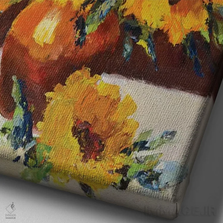 تابلو دکوراتیو آفتابگردان ها XXIII اثر ایرینا کاستسووا - نمای نزدیک بافت بوم