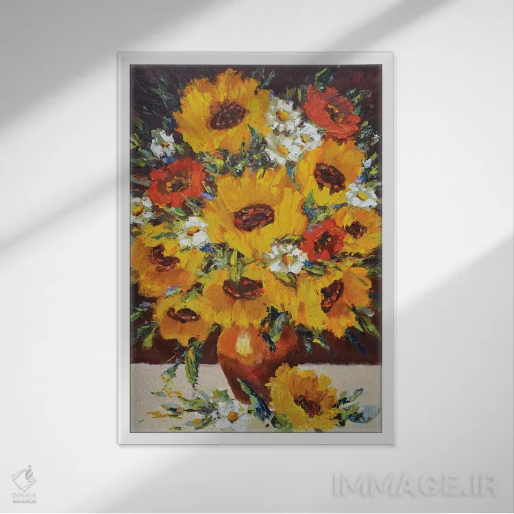 تابلو دکوراتیو آفتابگردان ها XXIII اثر ایرینا کاستسووا - نمای قابدار سفید