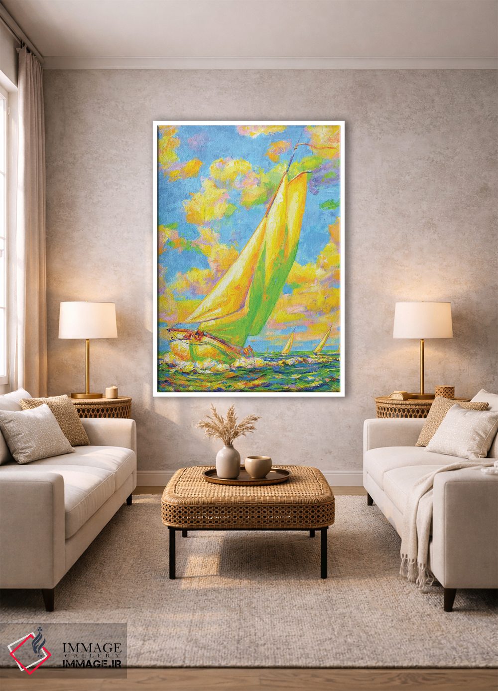 تابلو دکوراتیو مسابقه قایقرانی با نسیم ملایم اثر ایرینا کاستسووا - D1W