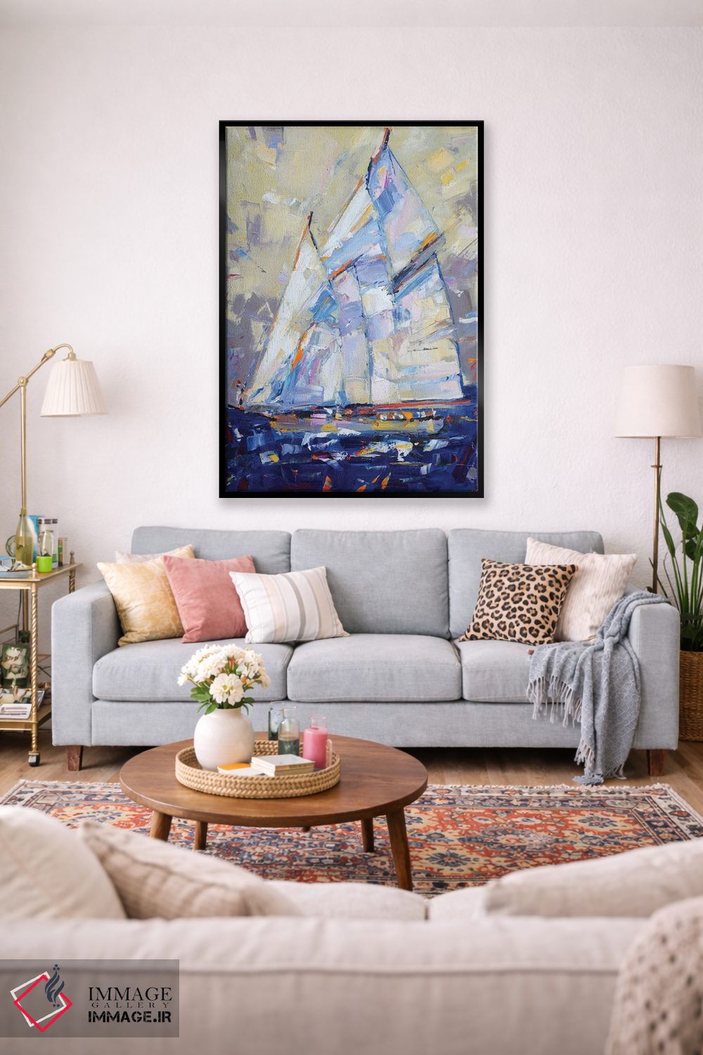 تابلو دکوراتیو انتزاع قایق بادبانی اثر ایرینا کاستسووا - D2B