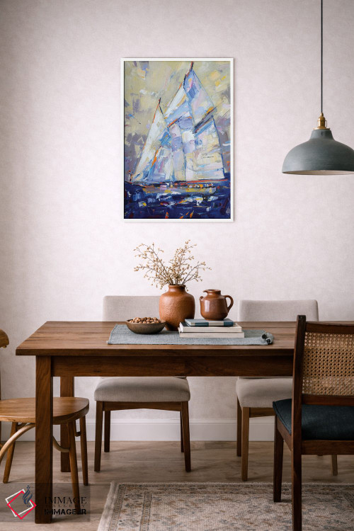 تابلو دکوراتیو انتزاع قایق بادبانی اثر ایرینا کاستسووا - D6W