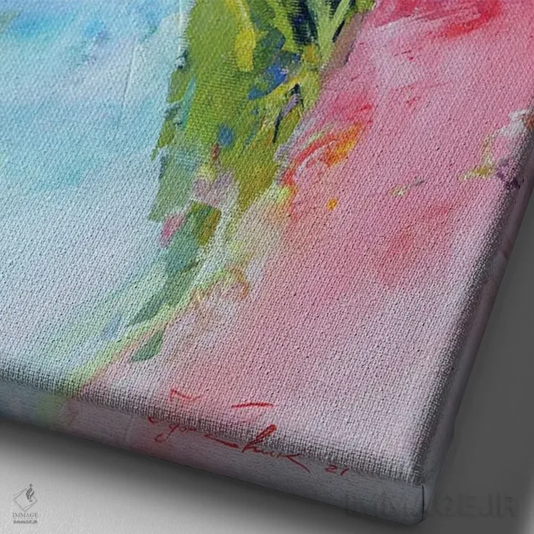 تابلو انتزاعی موزاییک کافه V اثر ایگور ژوک - نمای نزدیک بافت بوم