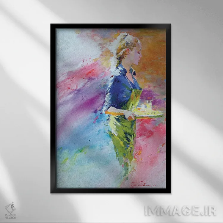 تابلو انتزاعی موزاییک کافه V اثر ایگور ژوک - نمای قابدار مشکی