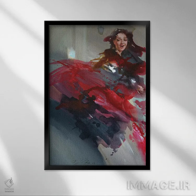 تابلو دکوراتیو رقص اسپانیایی اثر ایگور ژوک - نمای قابدار مشکی