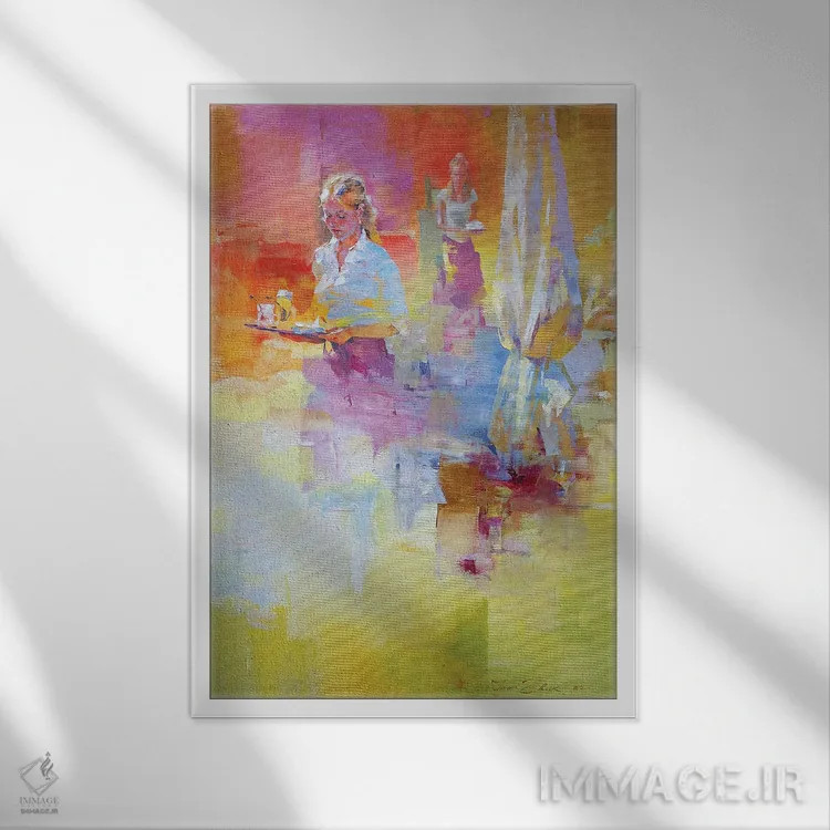 تابلو دکوراتیو موزاییک کافه VII اثر ایگور ژوک - نمای قابدار سفید