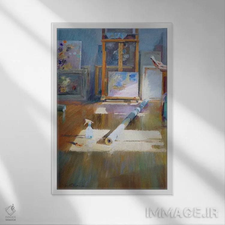 تابلو دکوراتیو در استودیو اثر ایگور ژوک - نمای قابدار سفید