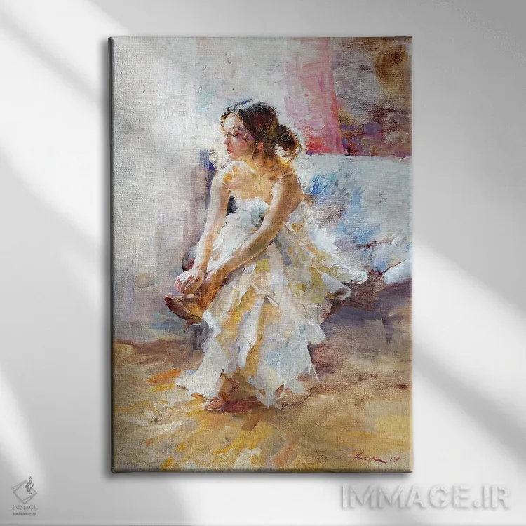 تابلو کلاسیک در لباس سفید اثر ایگور ژوک - نمای روبهرو روی دیوار