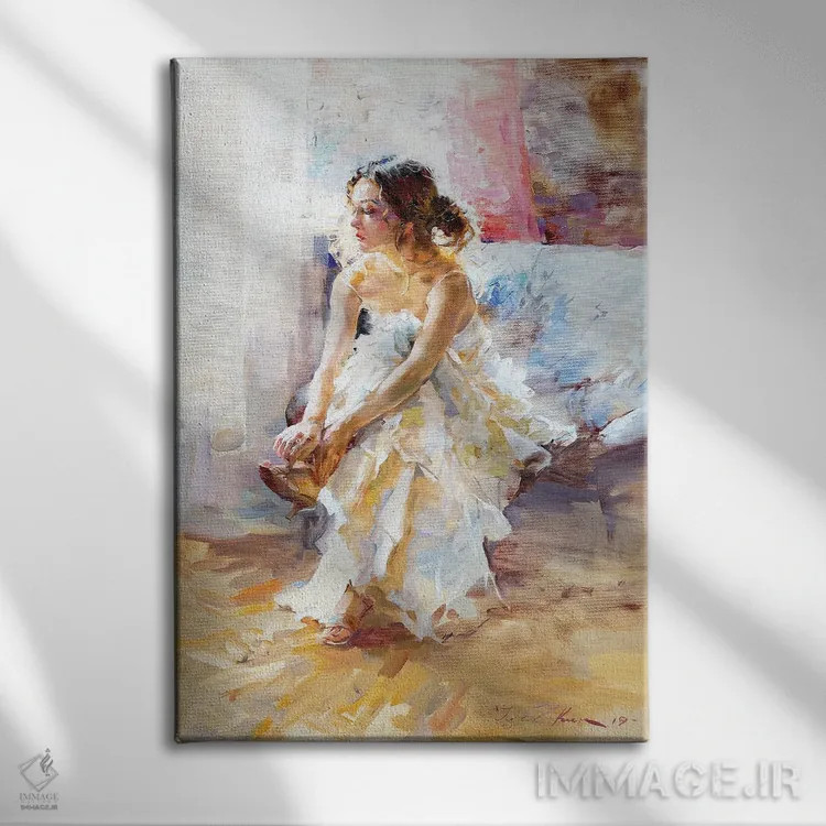 تابلو کلاسیک در لباس سفید اثر ایگور ژوک - نمای روبهرو روی دیوار