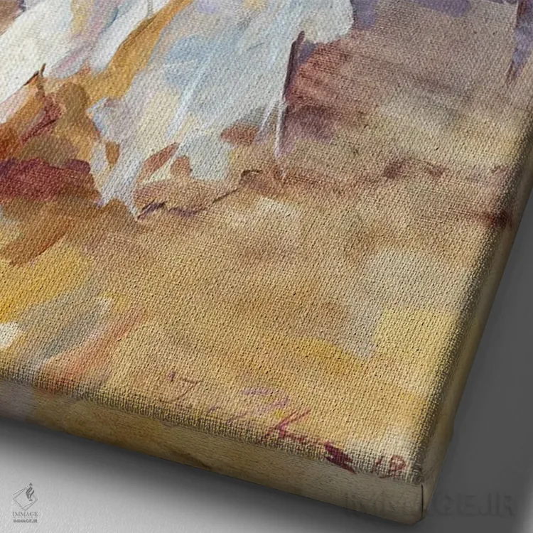 تابلو کلاسیک در لباس سفید اثر ایگور ژوک - نمای نزدیک بافت بوم