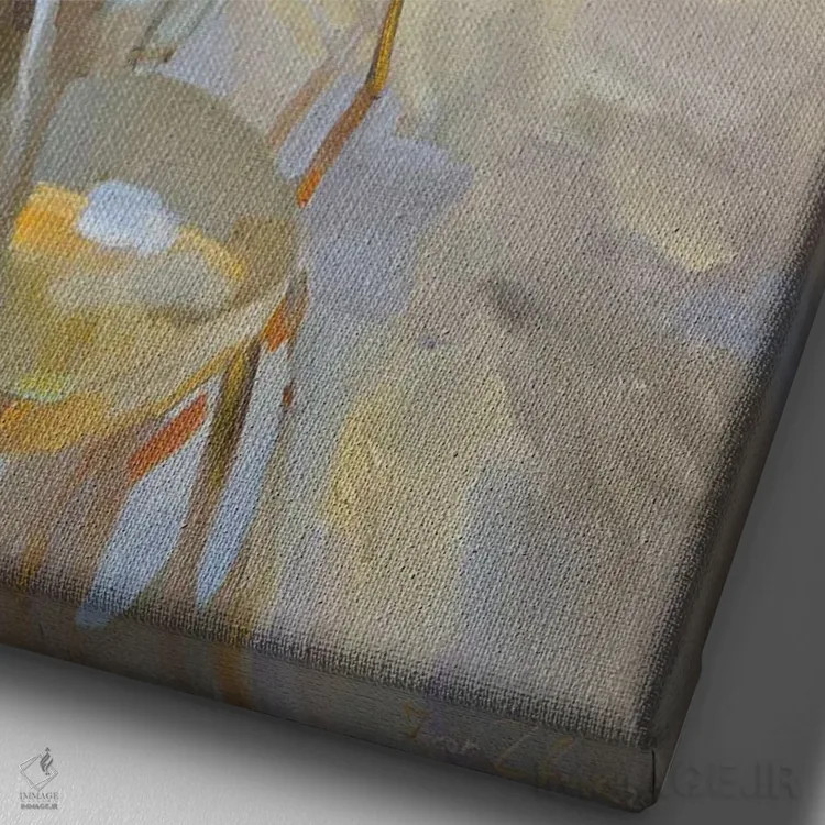 تابلو کلاسیک روبروی آینه اثر ایگور ژوک - نمای نزدیک بافت بوم