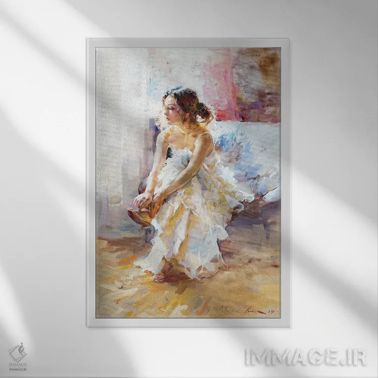 تابلو کلاسیک در لباس سفید اثر ایگور ژوک - نمای قابدار سفید