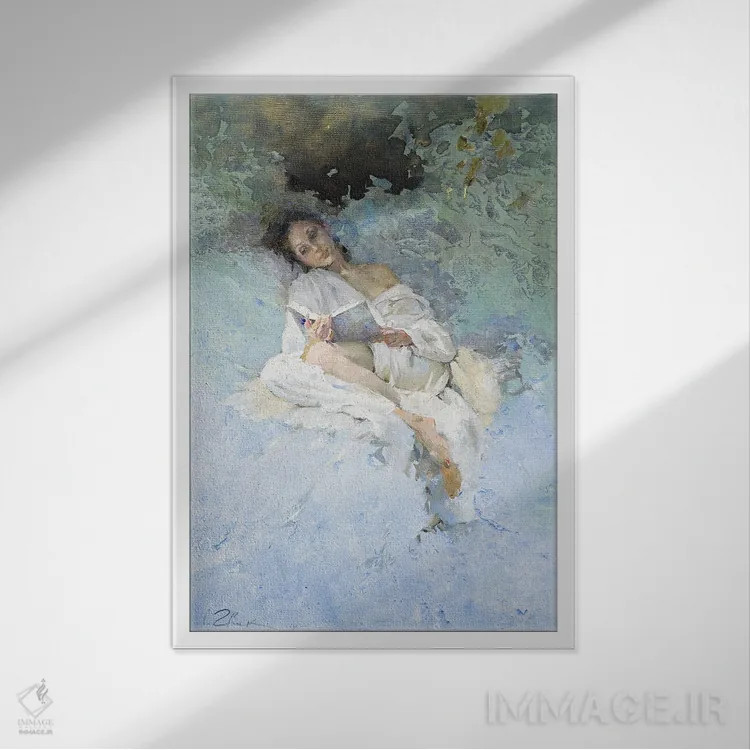 تابلو دکوراتیو خواندن اثر ایگور ژوک - نمای قابدار سفید