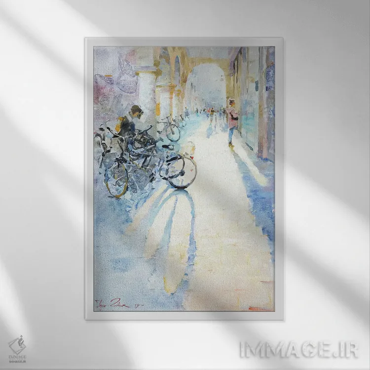 تابلو کلاسیک نور و سایه ها در شهر اثر ایگور ژوک - نمای قابدار سفید