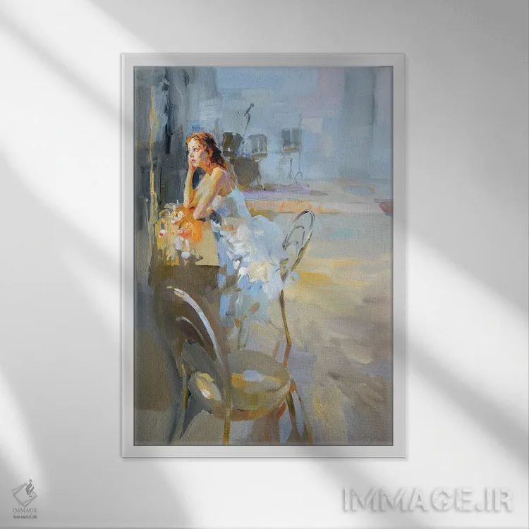 تابلو کلاسیک روبروی آینه اثر ایگور ژوک - نمای قابدار سفید