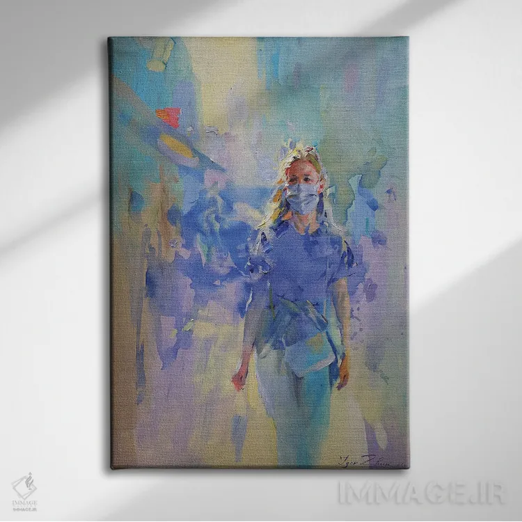 تابلو انتزاعی پیاده روی ایمن اثر ایگور ژوک - نمای روبهرو روی دیوار