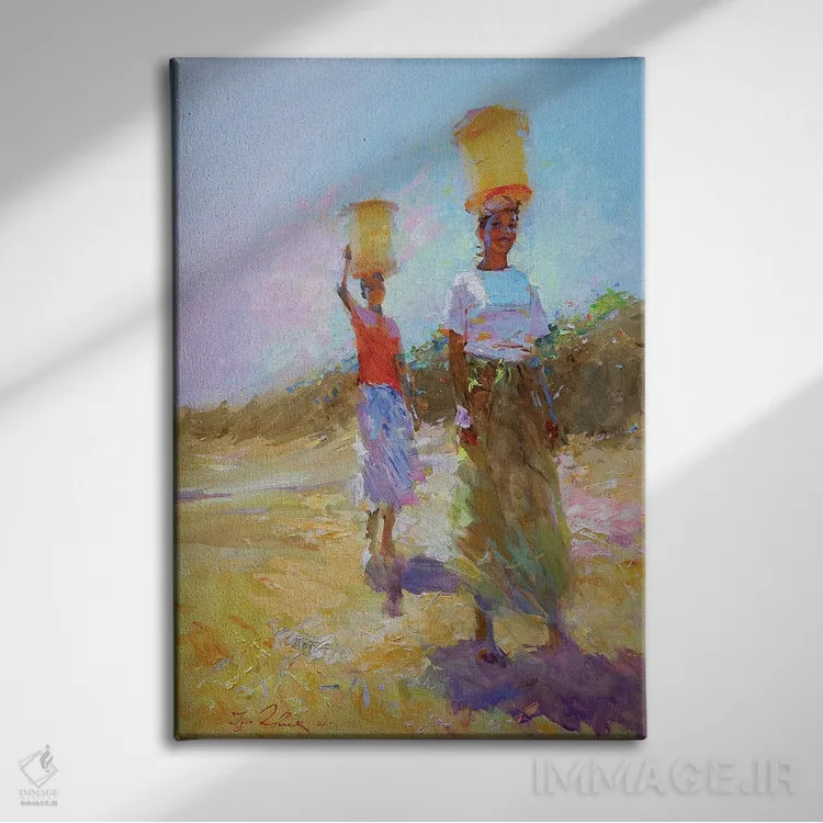 تابلو انتزاعی قهوه ۲ اثر ایگور ژوک - نمای روبهرو روی دیوار