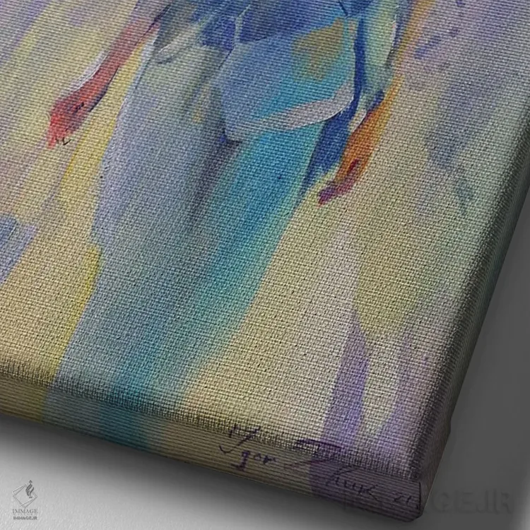 تابلو انتزاعی پیاده روی ایمن اثر ایگور ژوک - نمای نزدیک بافت بوم
