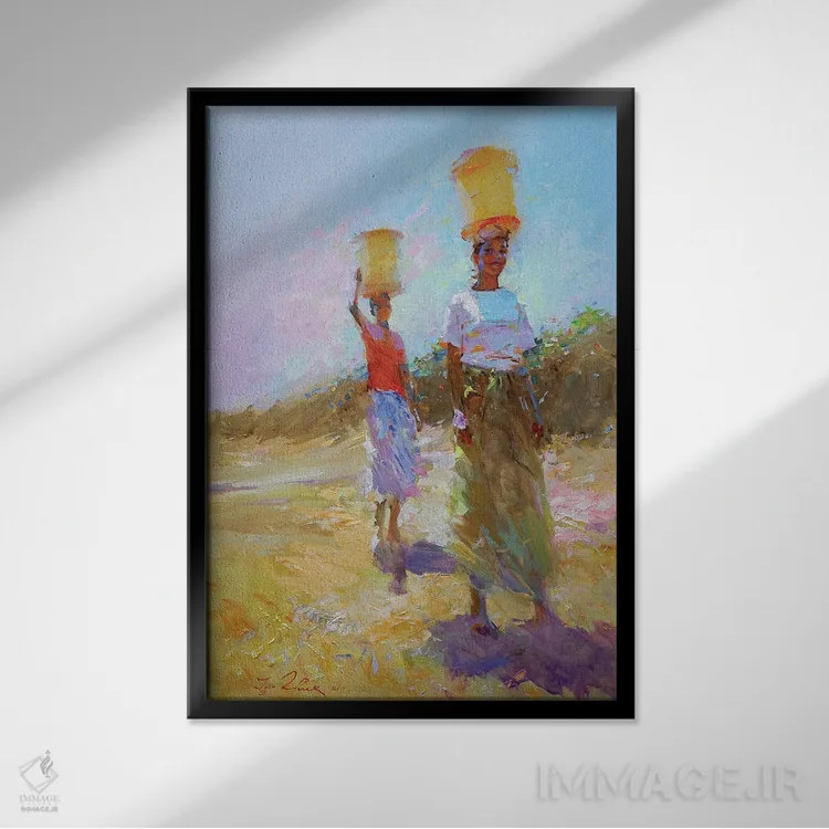 تابلو انتزاعی قهوه ۲ اثر ایگور ژوک - نمای قابدار مشکی