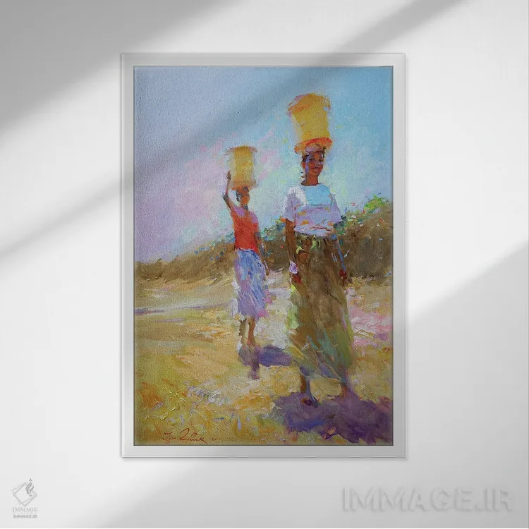 تابلو انتزاعی قهوه ۲ اثر ایگور ژوک - نمای قابدار سفید