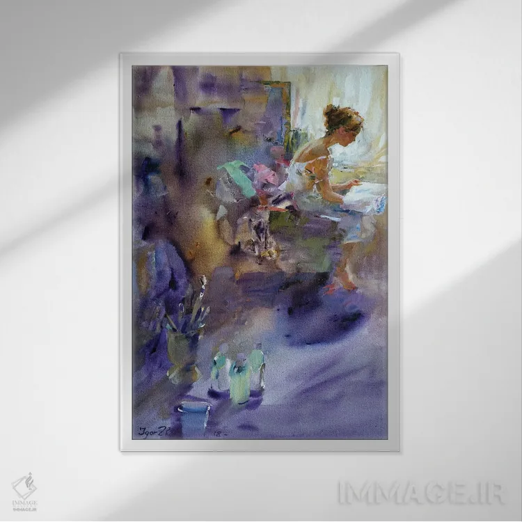 تابلو دکوراتیو نور پس زمینه اثر ایگور ژوک - نمای قابدار سفید