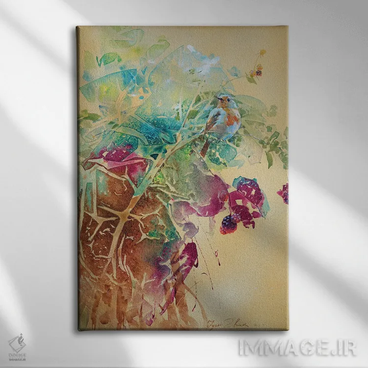 تابلو انتزاعی تابستان ۳ اثر ایگور ژوک - نمای روبهرو روی دیوار