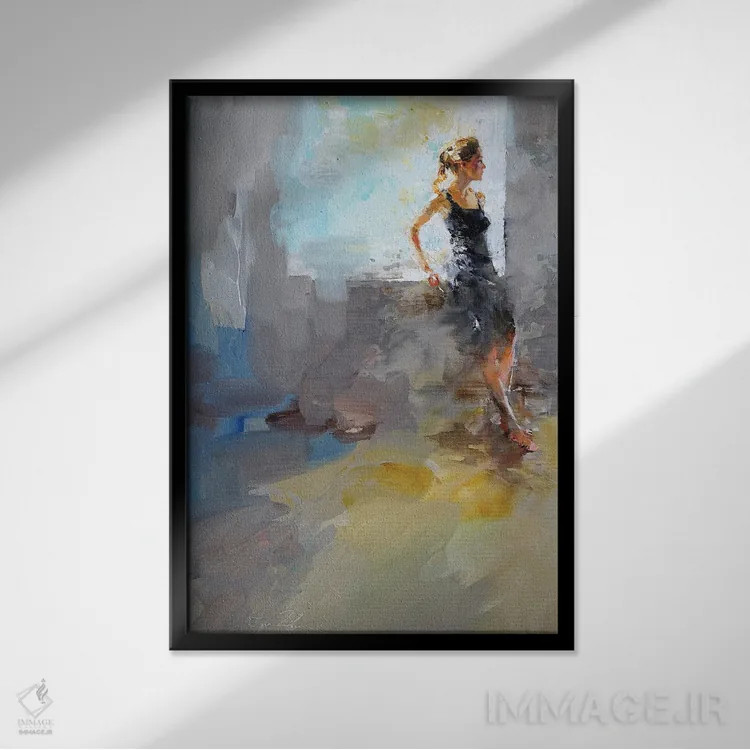 تابلو دکوراتیو انتظار اثر ایگور ژوک - نمای قابدار مشکی