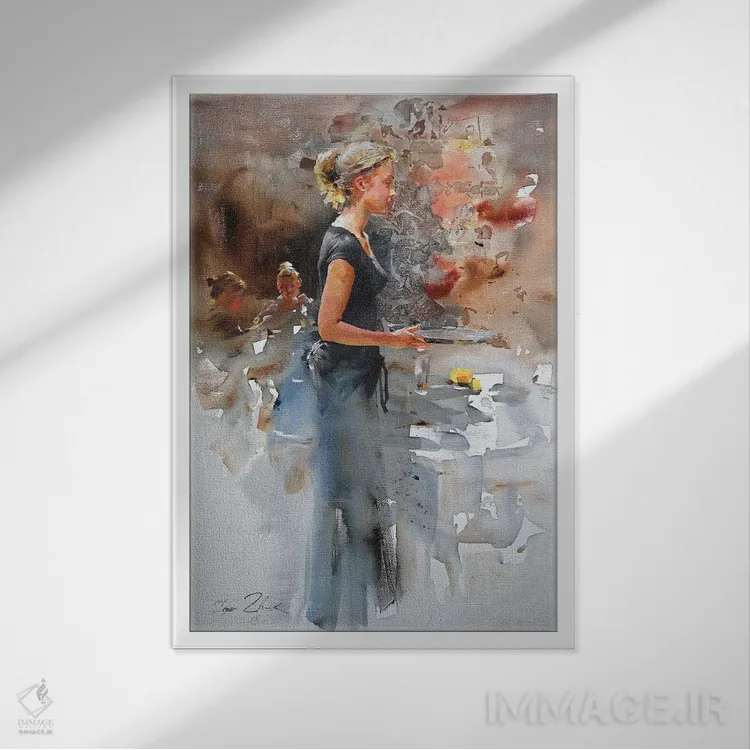 تابلو دکوراتیو یک فنجان قهوه لطفا اثر ایگور ژوک - نمای قابدار سفید