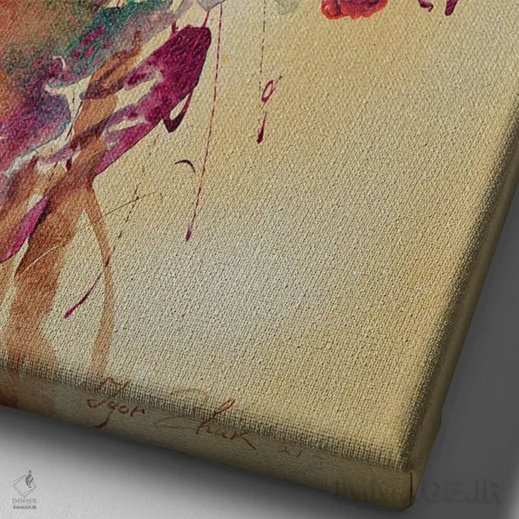 تابلو انتزاعی تابستان ۳ اثر ایگور ژوک - نمای نزدیک بافت بوم