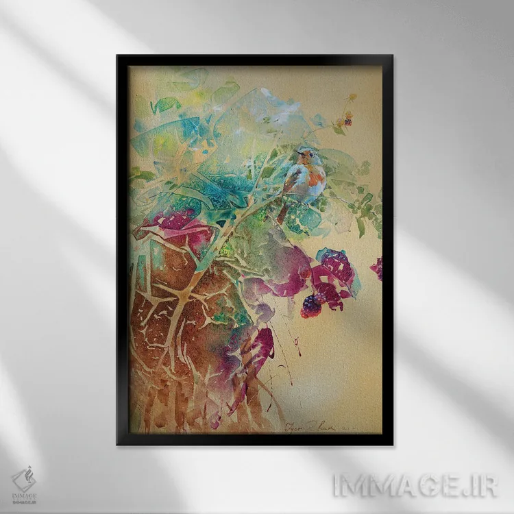 تابلو انتزاعی تابستان ۳ اثر ایگور ژوک - نمای قابدار مشکی