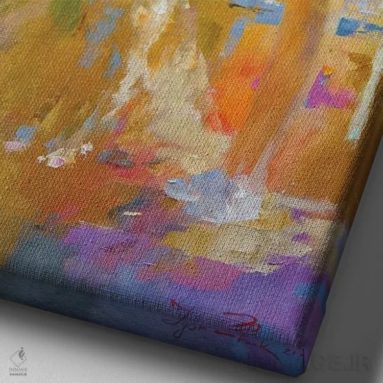 تابلو دکوراتیو کافه موزاییک ۲ اثر ایگور ژوک - نمای نزدیک بافت بوم