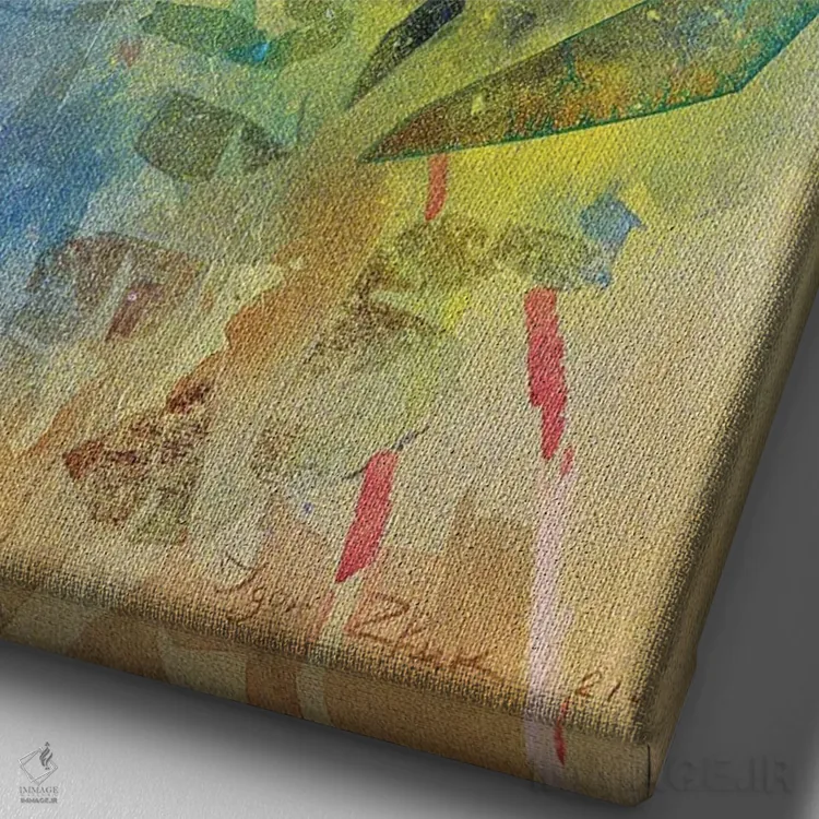 تابلو انتزاعی تابستان ۴ اثر ایگور ژوک - نمای نزدیک بافت بوم