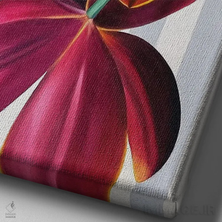 تابلو دکوراتیو پرنده کله طلایی و اژدهای پرنده اثر ایلدزه اوس - نمای نزدیک بافت بوم