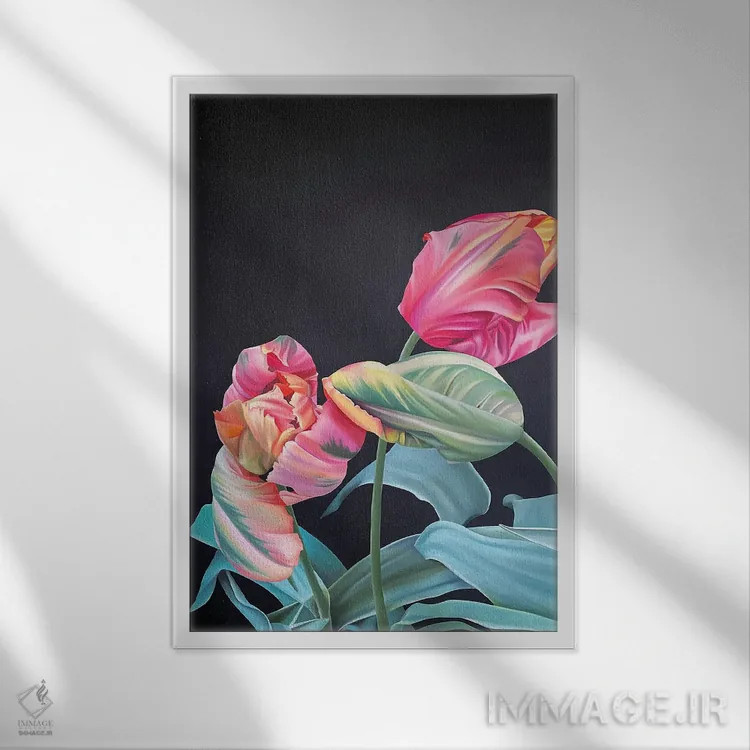 تابلو دکوراتیو طوطی آوینیون اثر ایلدزه اوس - نمای قابدار سفید